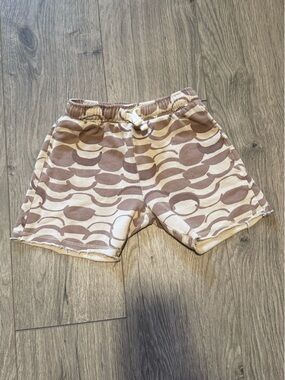 Zara Beige and Brown Patterned Kids Shorts